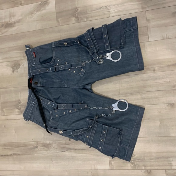 Tripp NYC Raver Style Pants Blue Gothic Punk Pants - Picture 4 of 4